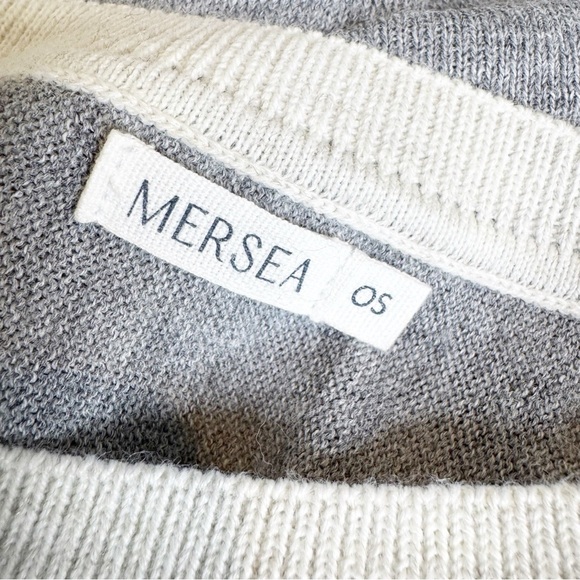 Mersea Knit Avalon Poncho in Fog/Sea One Size - Picture 8 of 15